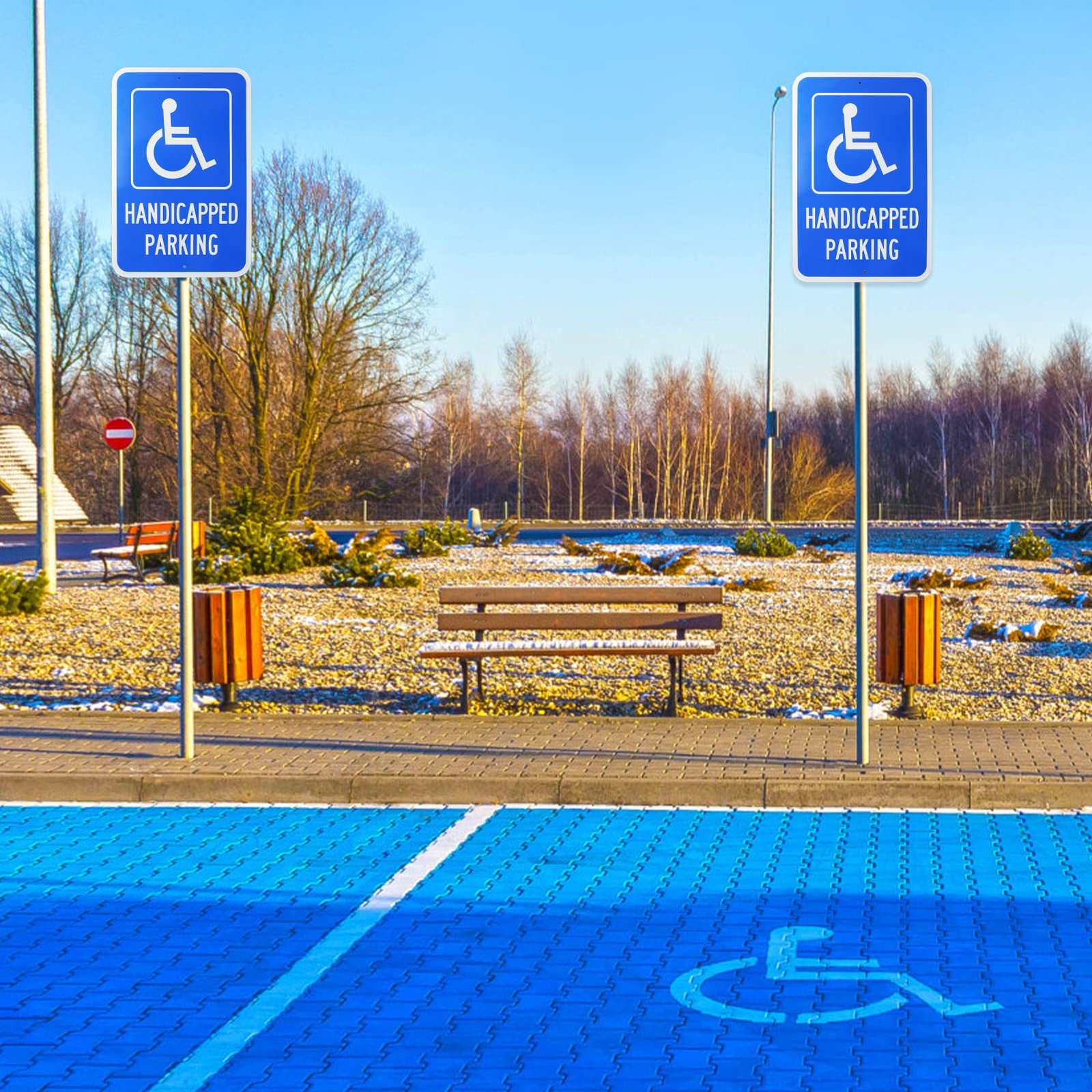 2-Pack 18×12″ Large Handicap Parking Sign with Wheelchair Symbol Reflective