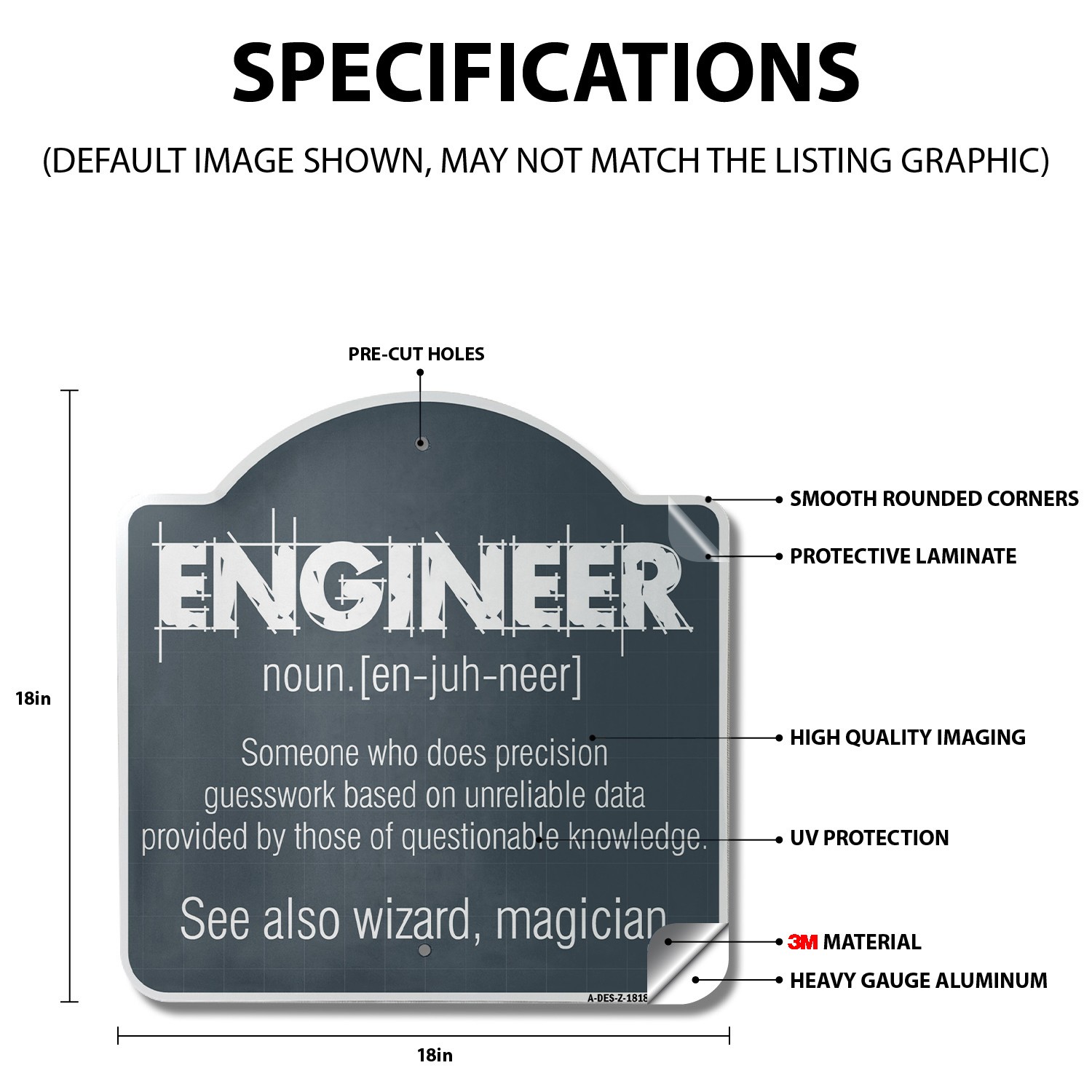 Landscaper 18″ X 18″ Heavy-Gauge Aluminum Architectural Sign