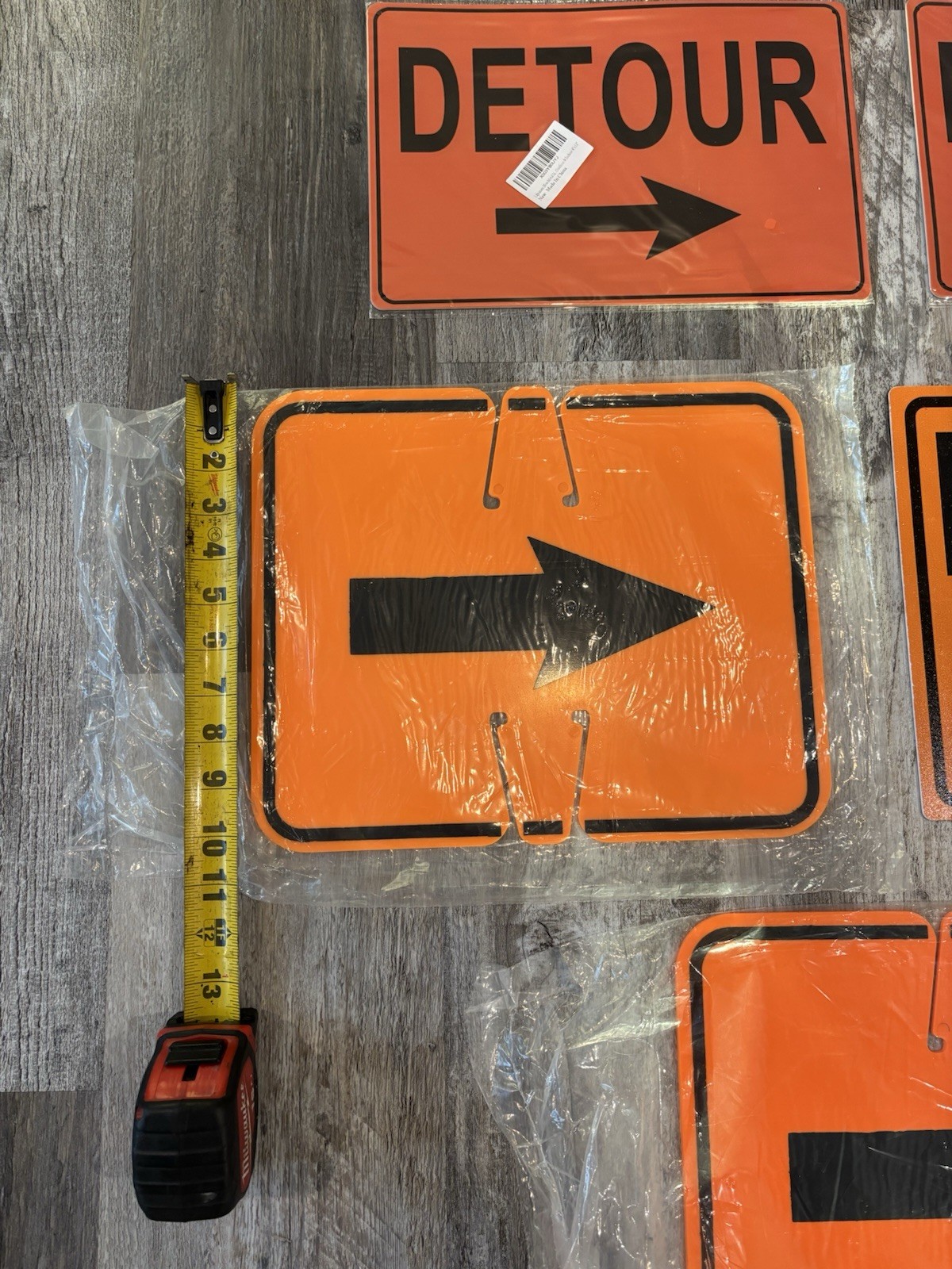 Lot of 5 Orange Detour Traffic Signs Right Arrow Road Construction Signs New