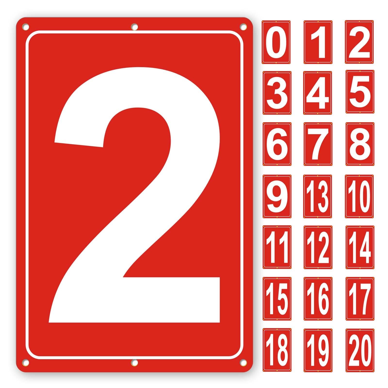 Numbered Sign 2 Aluminum Number Signs for Tennis Court 12×8 inches Signage fo…