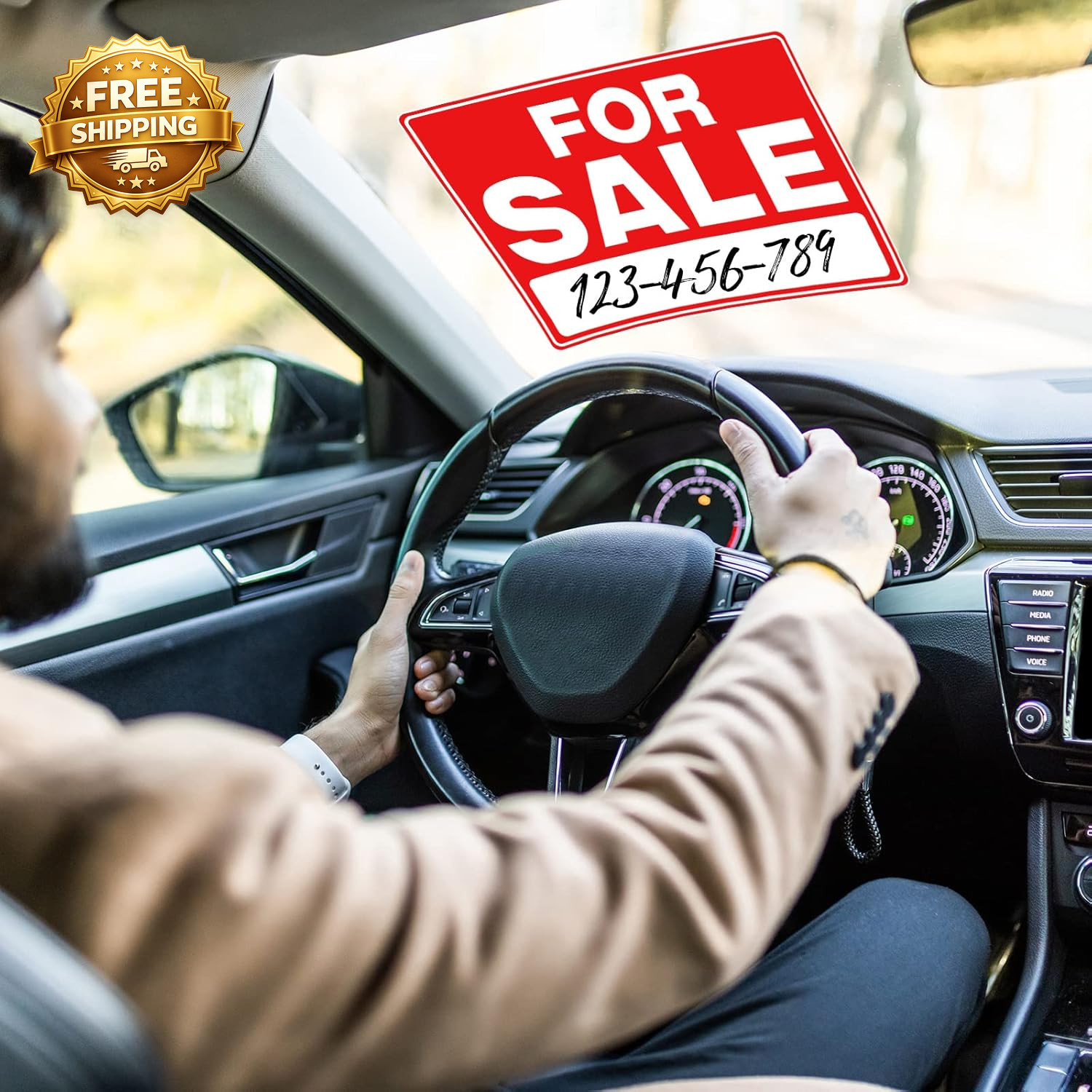 25 Pcs for Sale Signs for Car 9 X 12 Inches Auto Sales Signs Vehicle Houses Sale