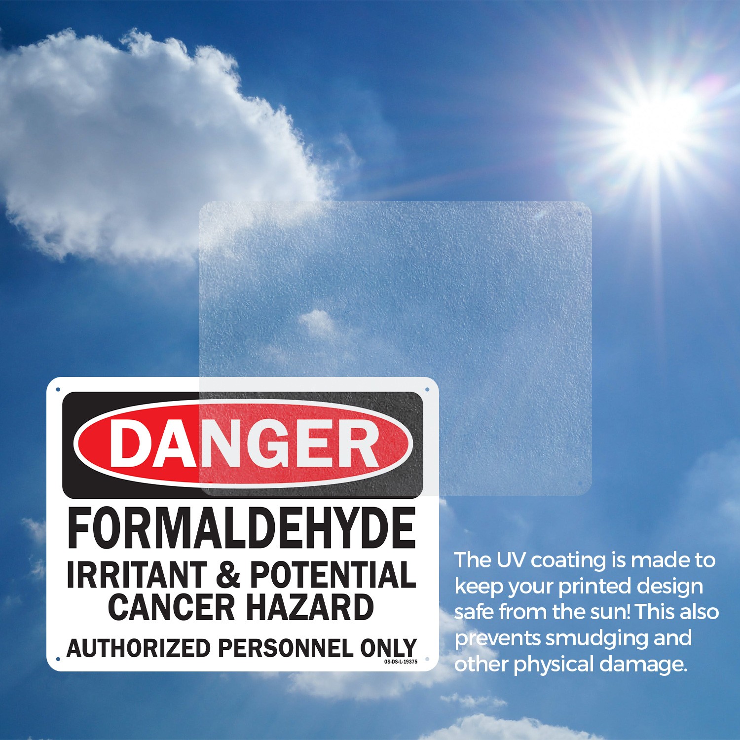 Formaldehyde Irritant & Potential Cancer Hazard Authorized Only OSHA 5/10 Pack