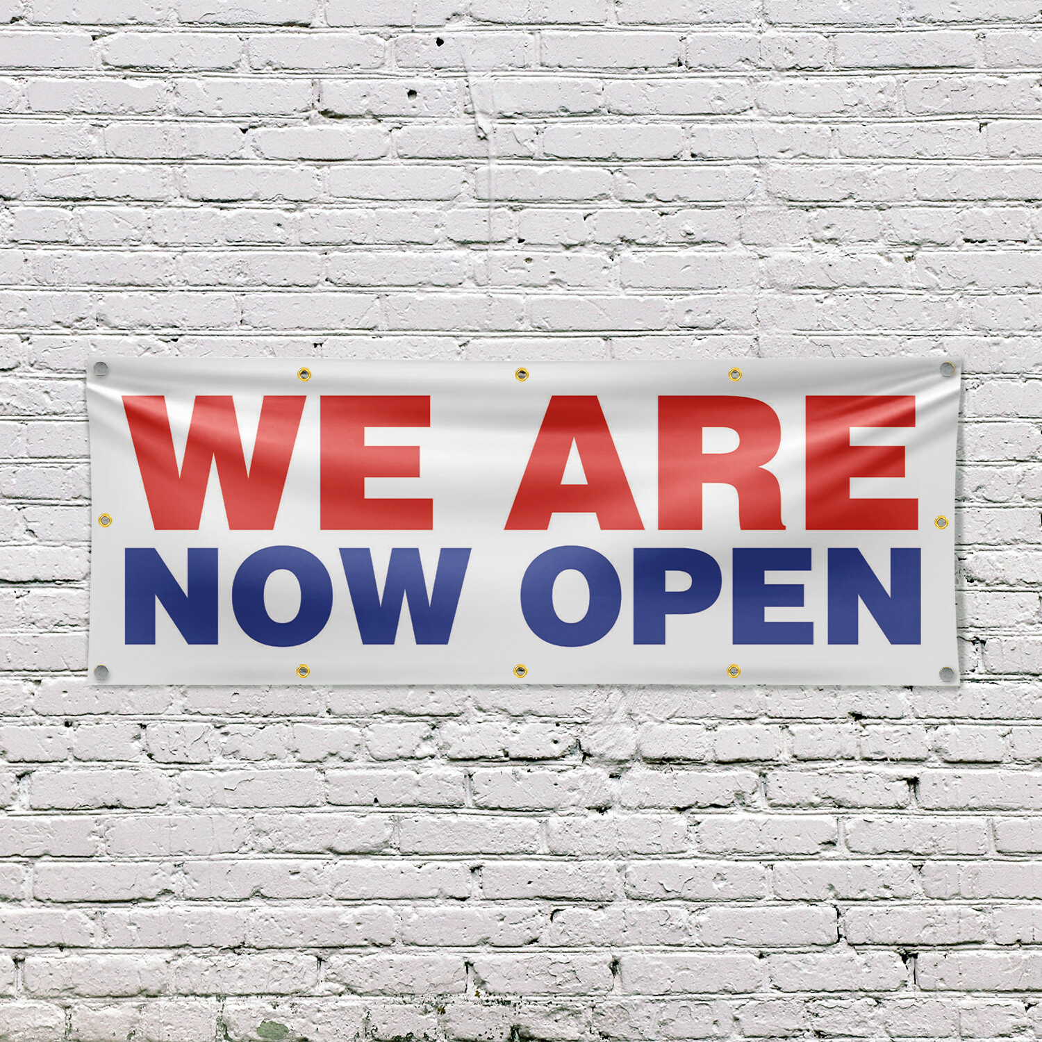 We Are Now Open Vinyl Banner Sign with Metal Grommets Heavy-Duty Single-Sided