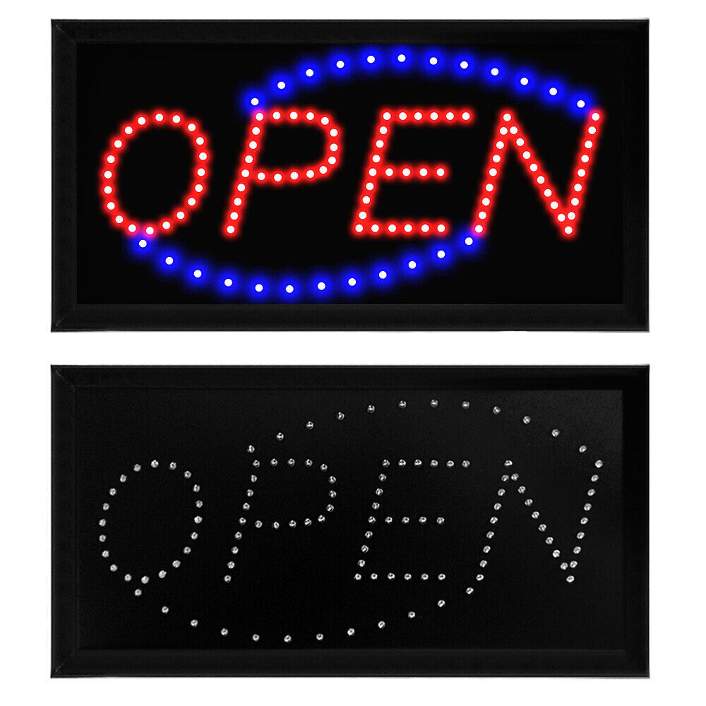 Bright LED Neon Light OPEN Signs Business Sign Animated Motion Display w/ON OFF