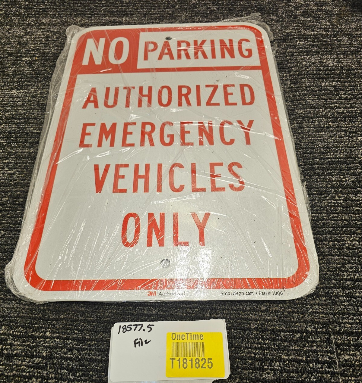 (QTY 4) SmartSign No Parking Authorized Emergency Vehicles Only Sign 18 x 12″