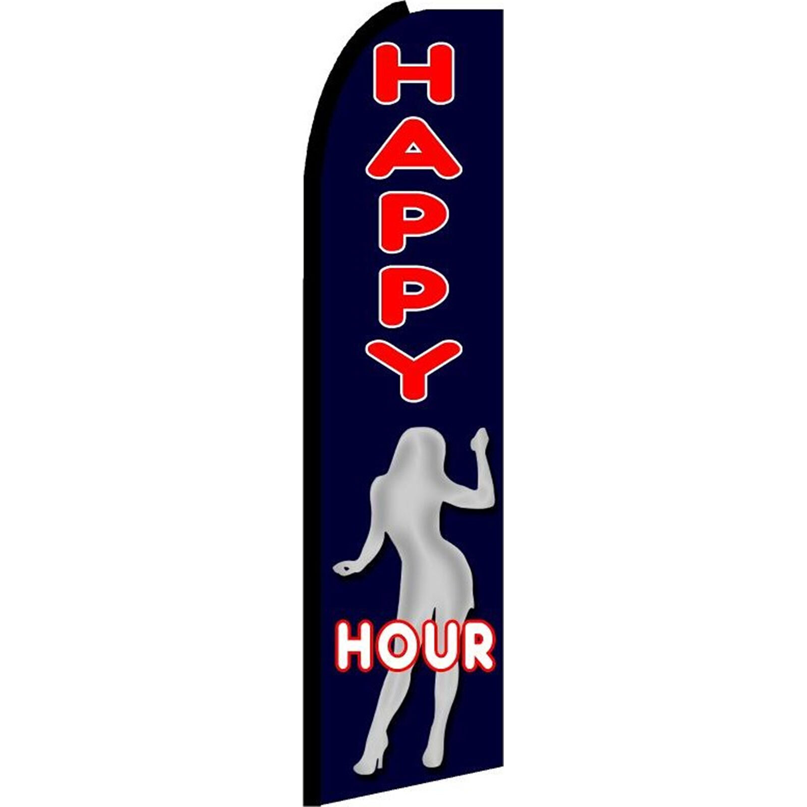 Happy Hour 3 ft X 11 1/2 ft Polyester Swooper Flag