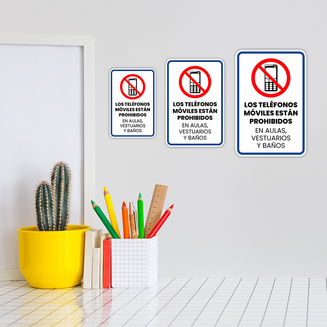 Portrait Round Plus Los Teléfonos Móviles están Prohibidos en Aulas…