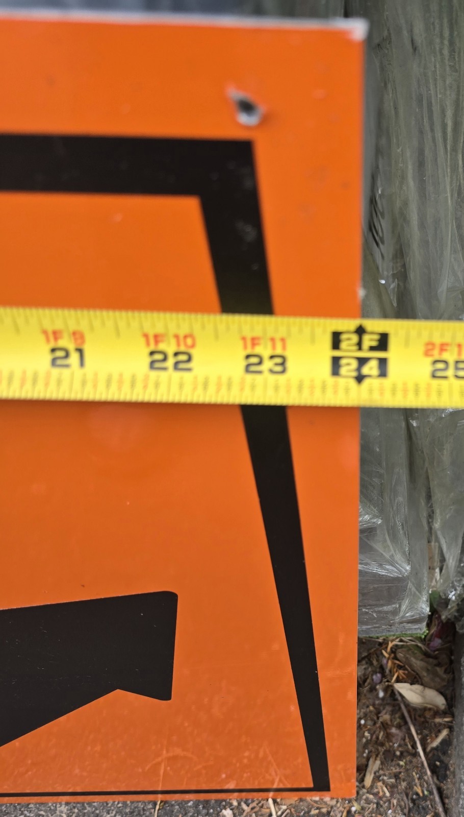 Bicycle Right Arrow Orange Reflective 24″ Street Sign Bike Lane Construction #1