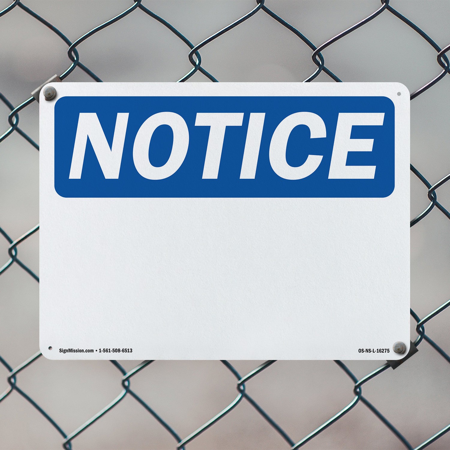 Blank Write OSHA Notice Sign Metal, Plastic, Or Decal – 5 or 10 Pack