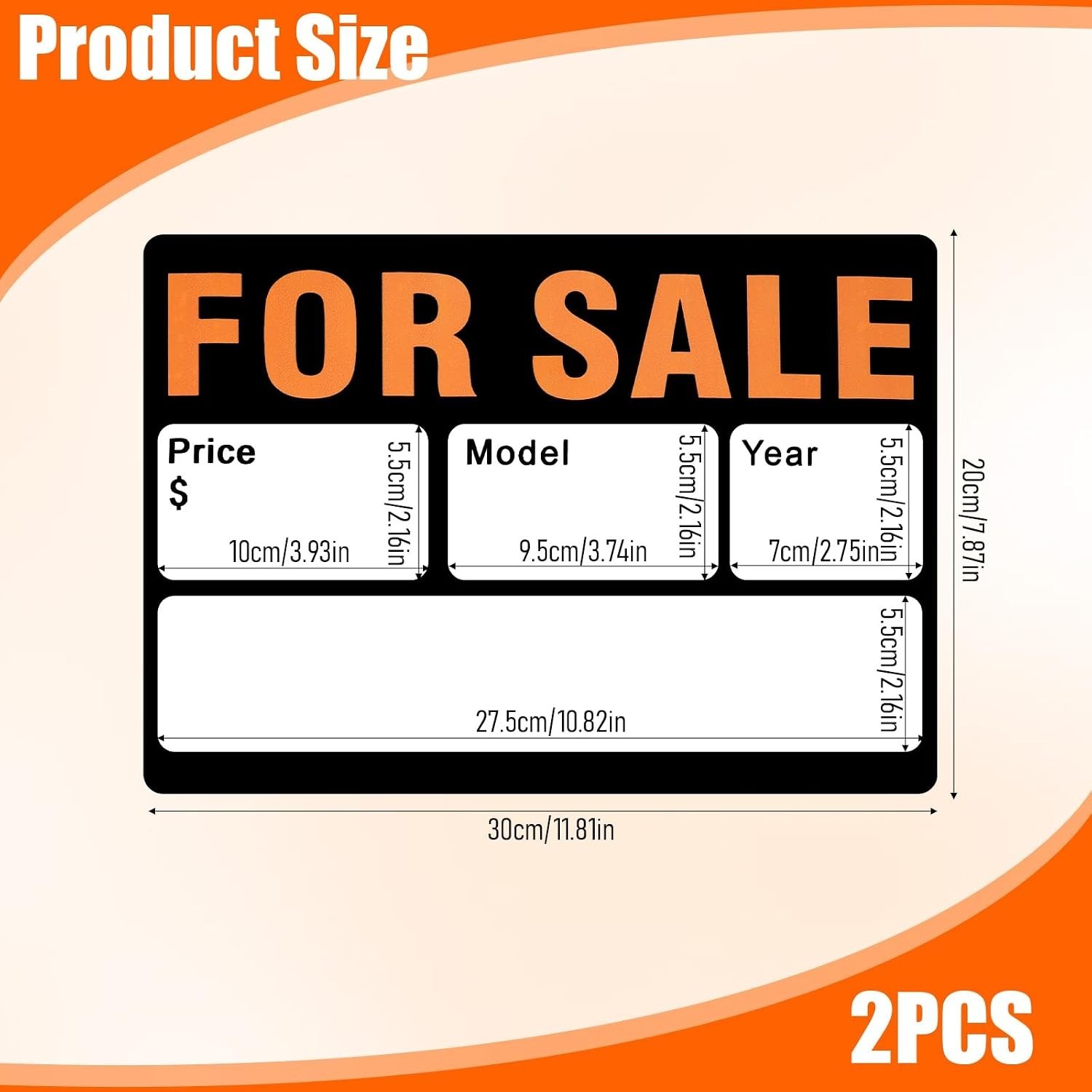 Plastic Auto for Sale Sign – 8 in. x 12 in. Durable, Weatherproof, Easy to Read