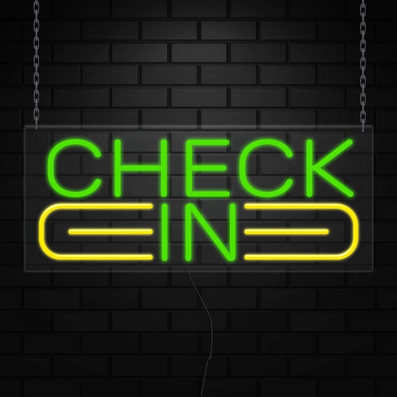 Check In Sign for Business Displays | LED Flex Neon | 32″W x 13″H x 1″D
