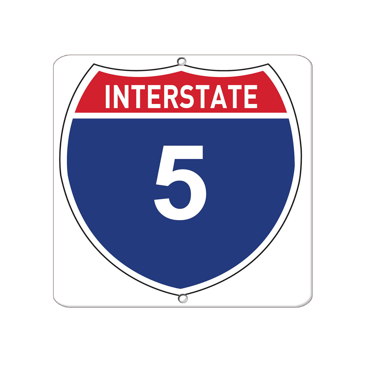 Square Metal Sign Multiple Sizes Interstate 5 Traffic Road Weatherproof Street