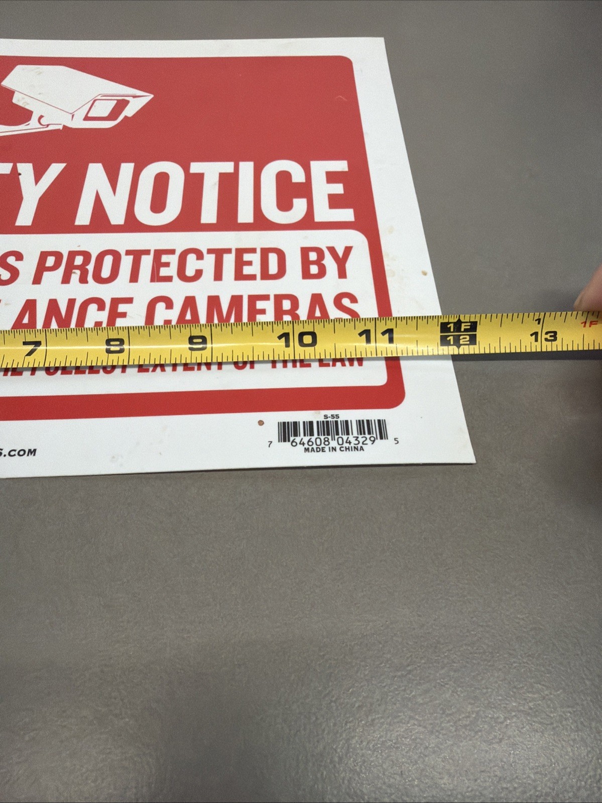 Bazic Security Notice Sign Banner Red on White PVC CCTV Camera Bt13