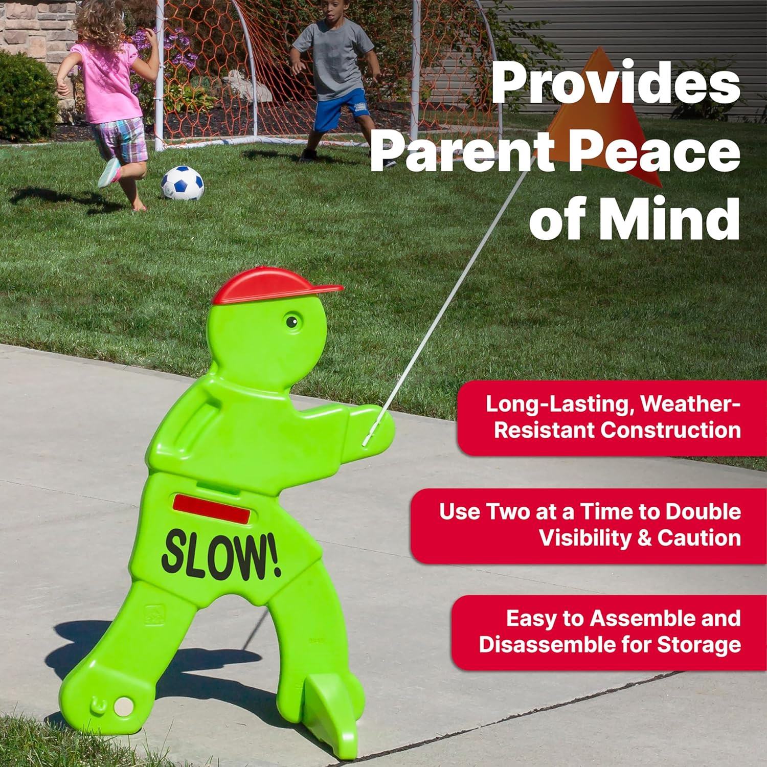 Kids Safety Street Sign 32 Inch Reflective Warning Sign with Flag