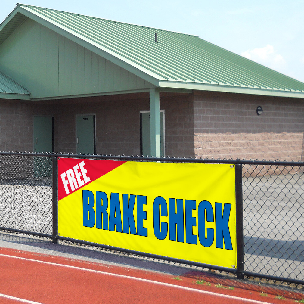 Vinyl Banner Multiple Sizes Free Brake Check Car Auto Body Shop Repair Outdoor