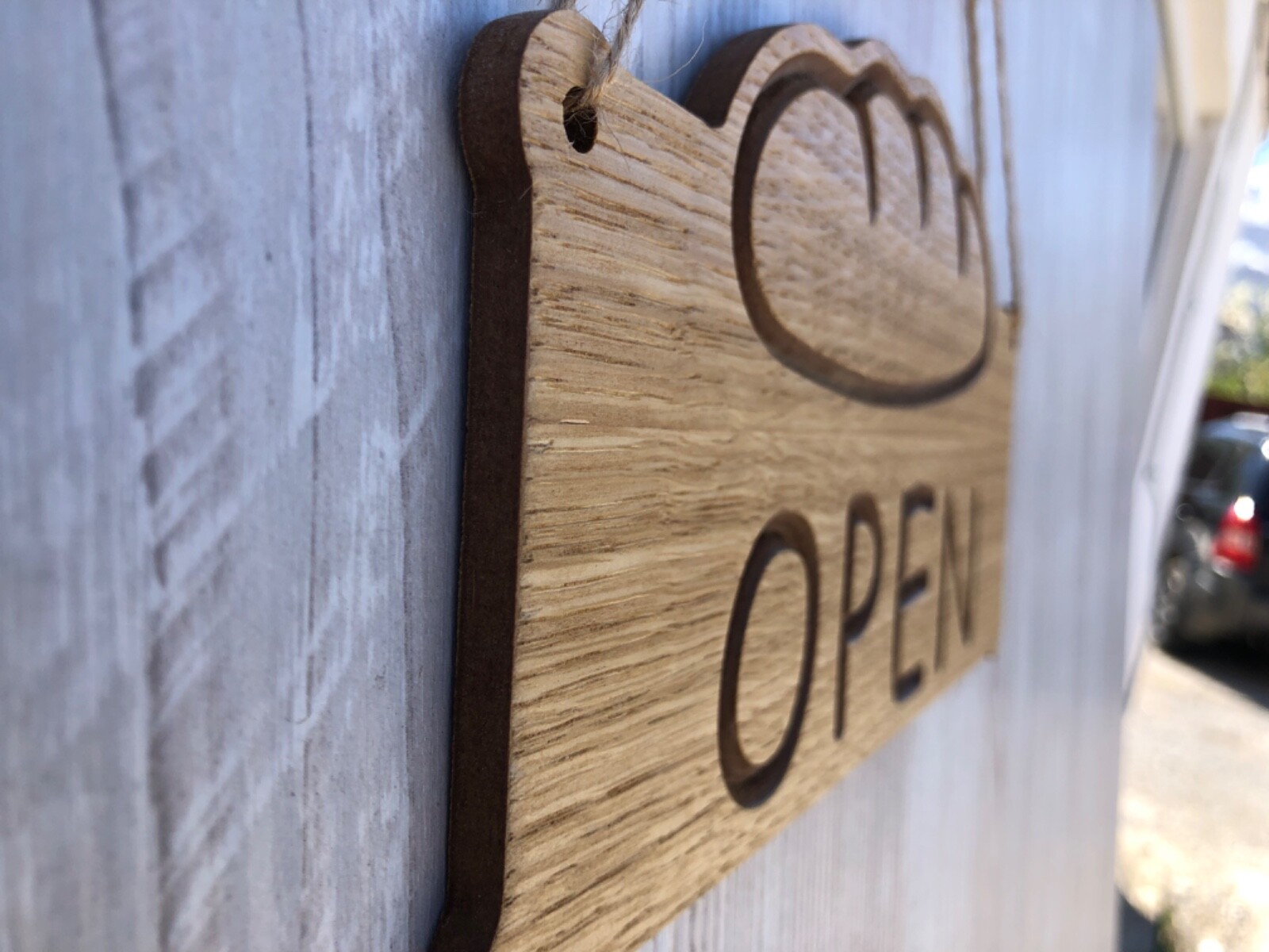 Open Closed double sided sign for bakeries, bread shops, grocery stores