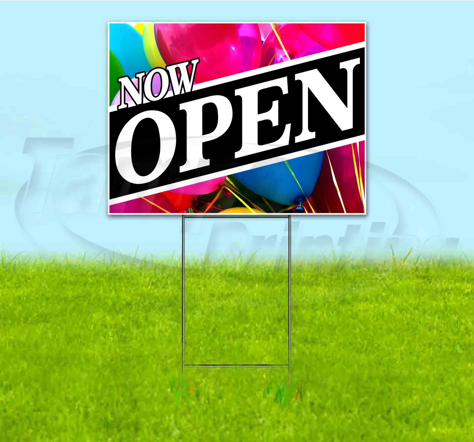 NOW OPEN 18×24 Yard Sign WITH STAKE Corrugated Bandit USA BUSINESS GRAND