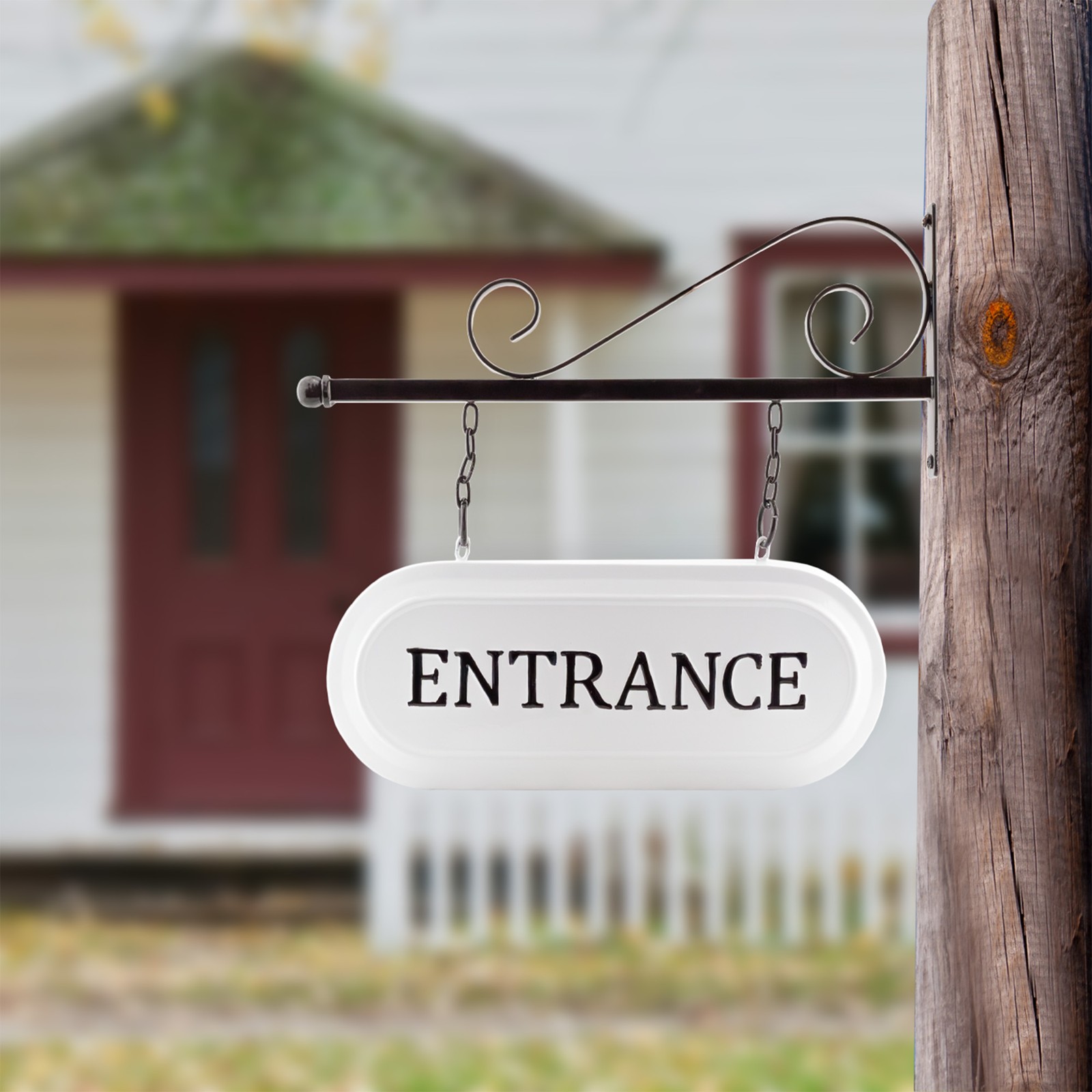 Wall-Mounted Metal Office Sign, Enamelware Business Entrance Reception Sign