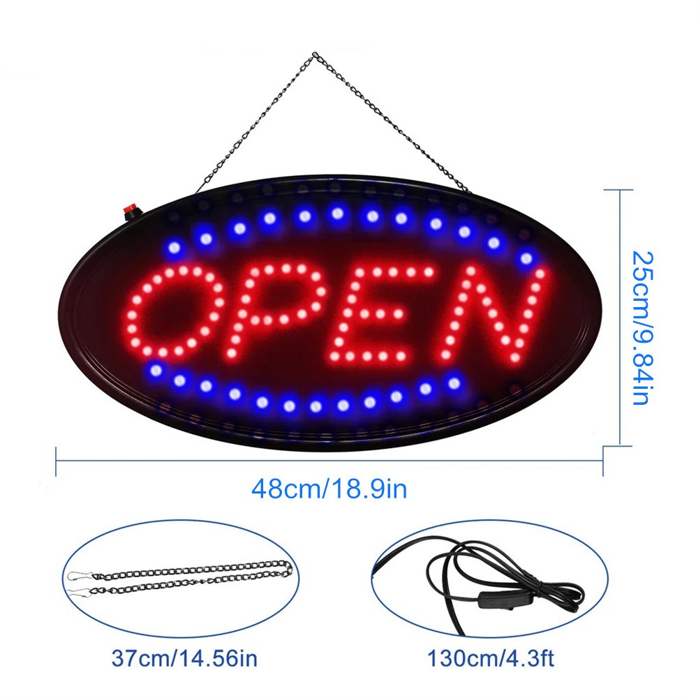 Animated Motion Ultra Bright OPEN Business Store LED Sign Neon Light with ON/OFF