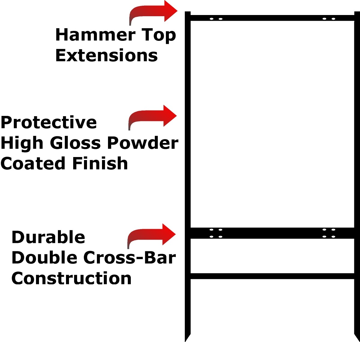 Real Estate Yard Sign Metal Frame, 30 x 24 Slide-In (1) Rider, Black (Pack of 1)
