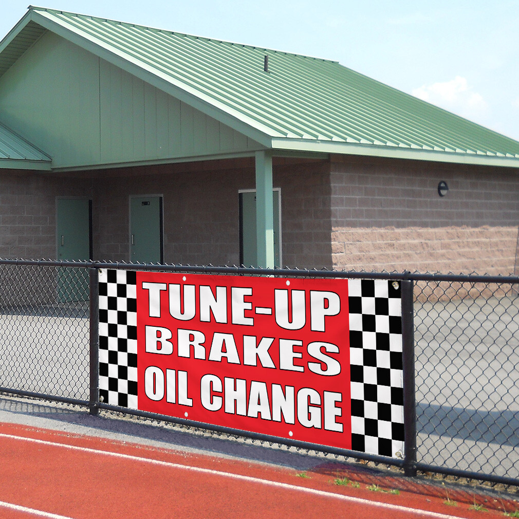 Vinyl Banner Multiple Sizes Tune-Up Brakes Oil Change Auto Body Shop Car A