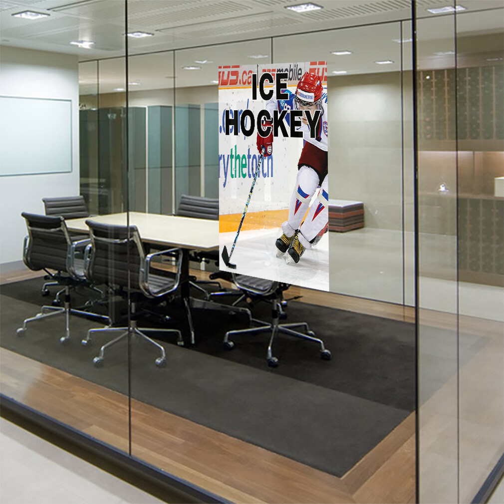 Door Decals Vertical Vinyl Stickers Multiple Sizes Ice Hockey Sports Vinyl