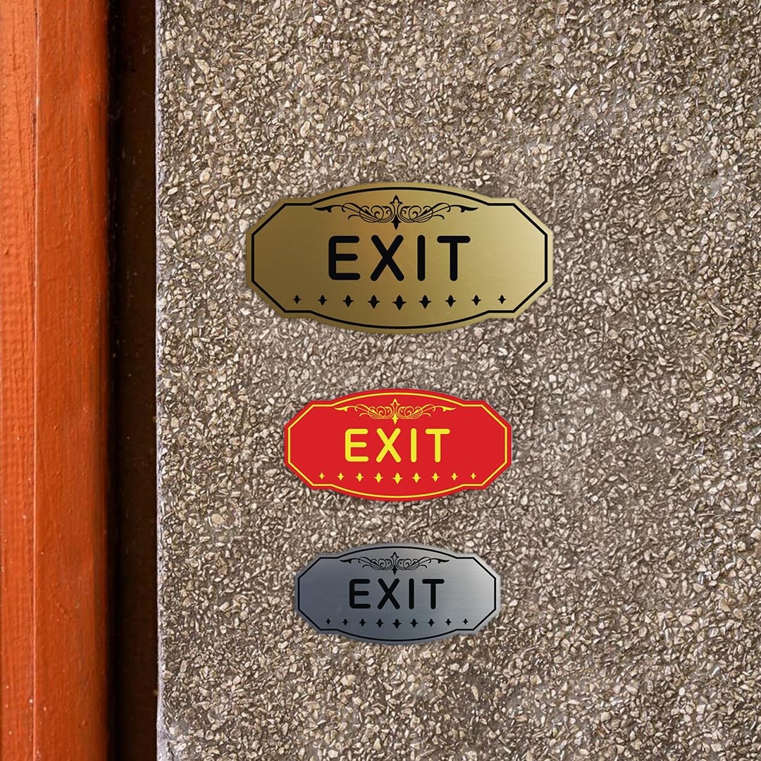 Exit Victorian Sign (Red) – Small 3″ X 6″