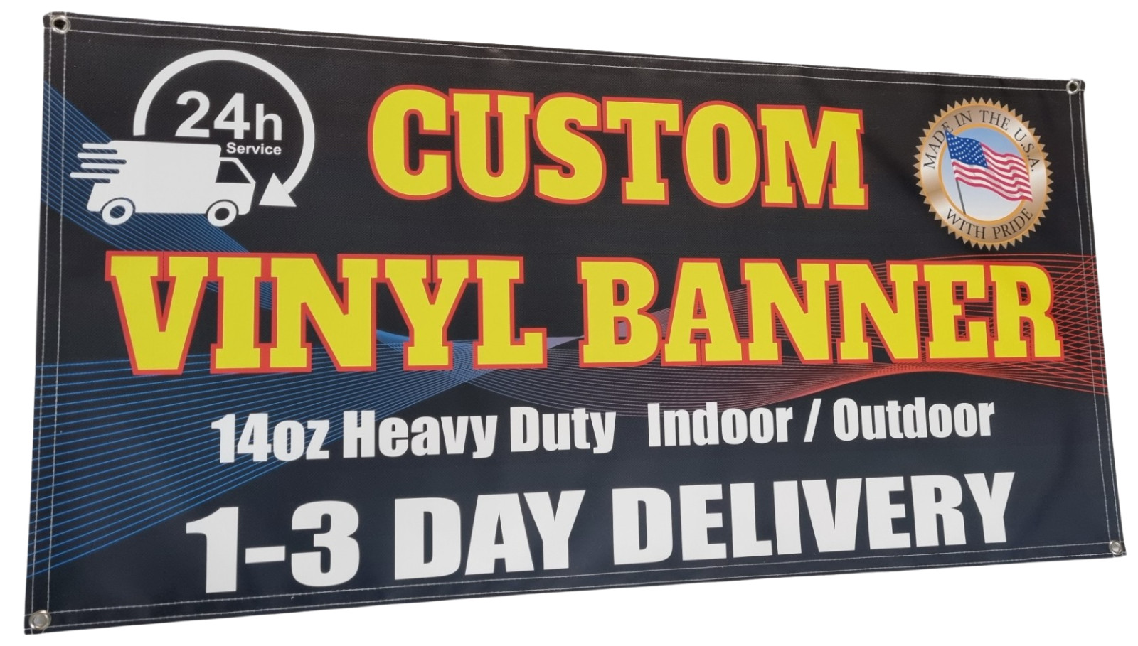 Custom Vinyl Banner, 14oz Premium Coated Vinyl, Full Color, In / Outdoor Sign