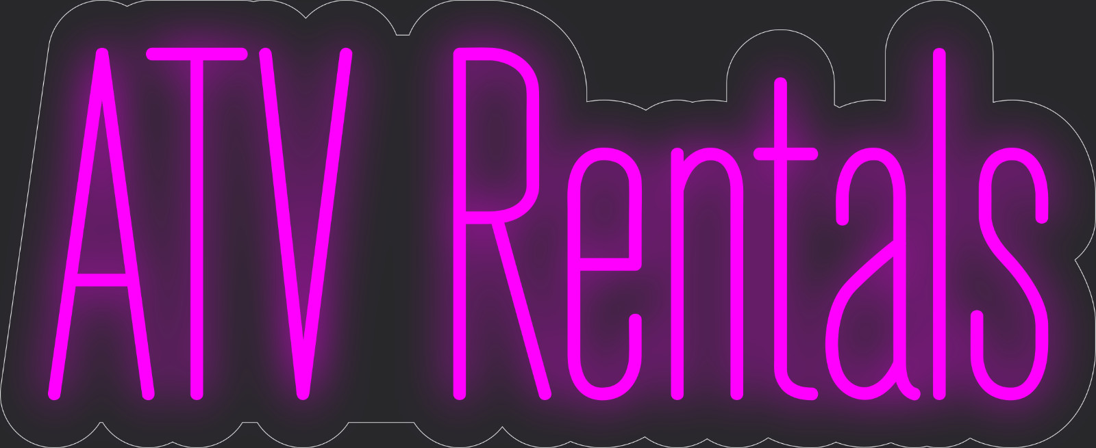 ATV rentals Neon LED Sign Business Wall Decor Lighted Store Sign 24 x 10 in.