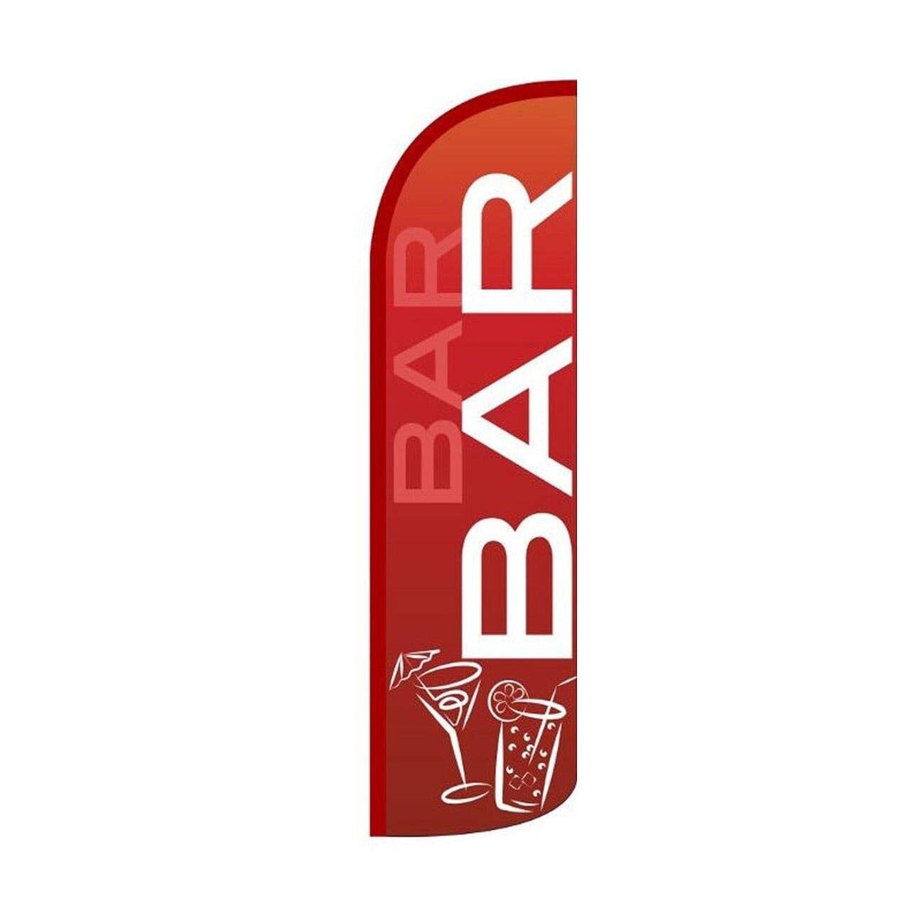Bar Swooper Flutter Windless Feather Flag | 3ft W x 11.5ft Tall