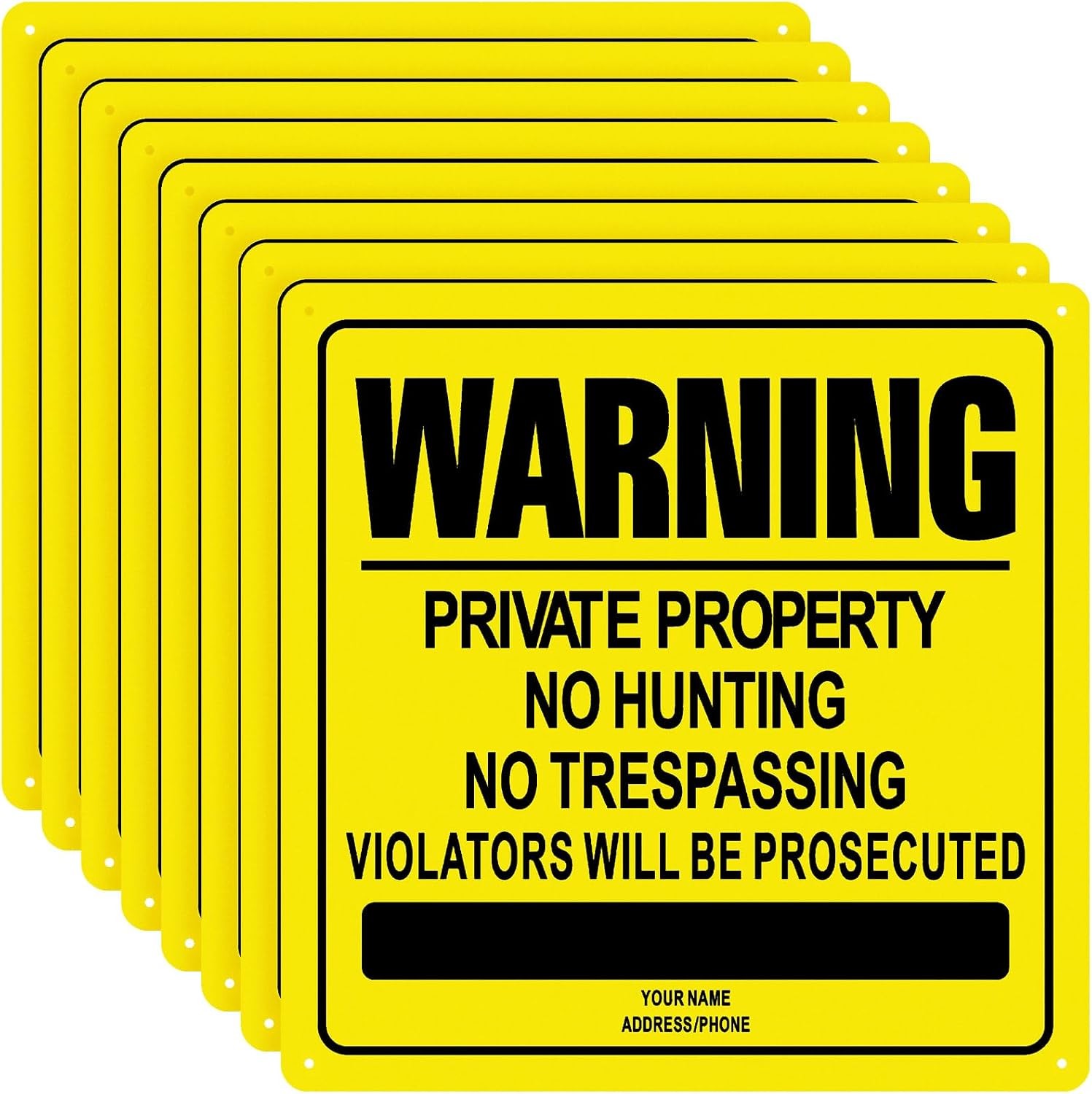 8 Pcs No Trespassing Signs 10×7 Reflective Aluminum Private Property Red