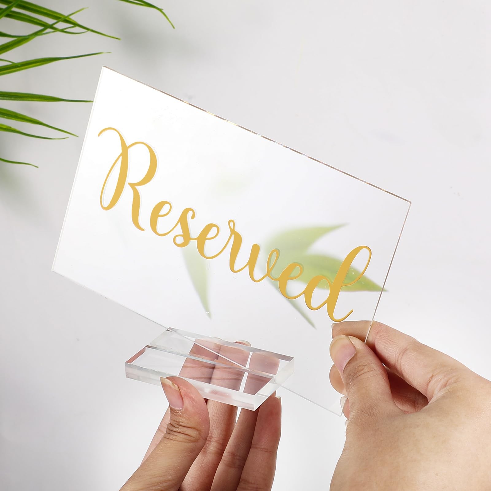 10 Set Acrylic Reserved Table Signs Clear Wedding Cards Holder Reception Set