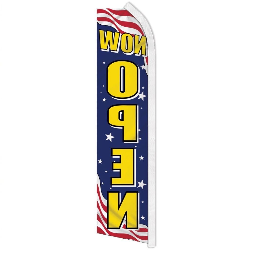 NOW OPEN PATRIOTIC advertising super flag polyester banner *POLE NOT INCLUDED*