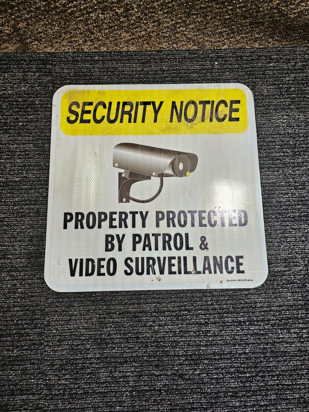 (QTY 2) Peachtree 18″ X 18″ Protected By Video Surveillance Sign, Non-Reflective