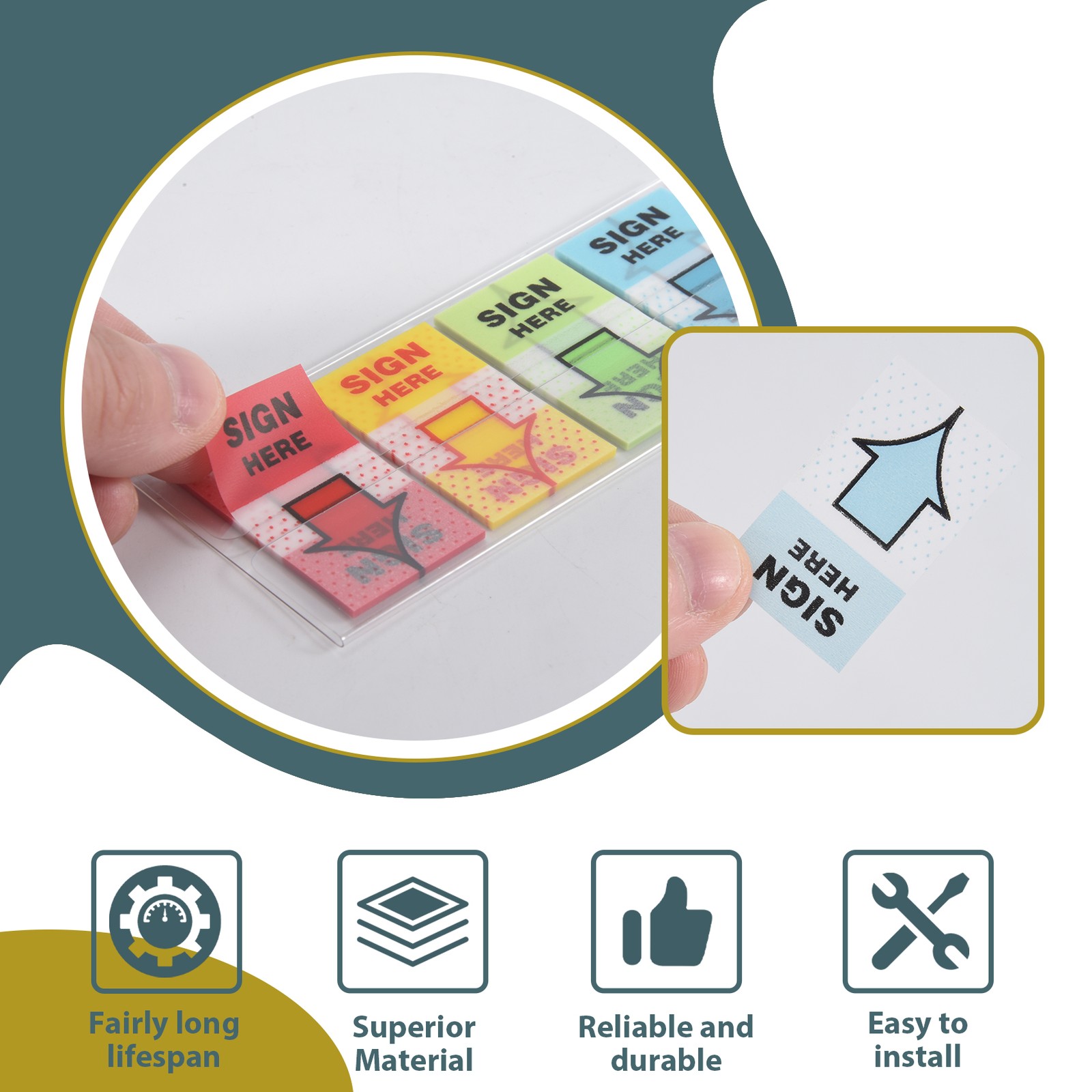 500pcs Sign Here Stickers,Labels Stickers Adhesive Sign Here Tabs Sign Post7799
