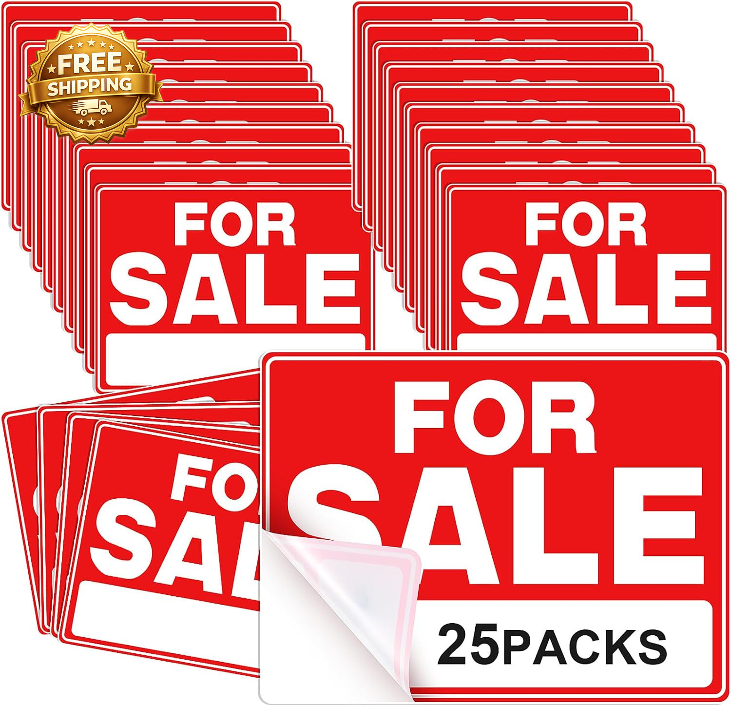 25 Pcs for Sale Signs for Car 9 X 12 Inches Auto Sales Signs Vehicle Houses Sale