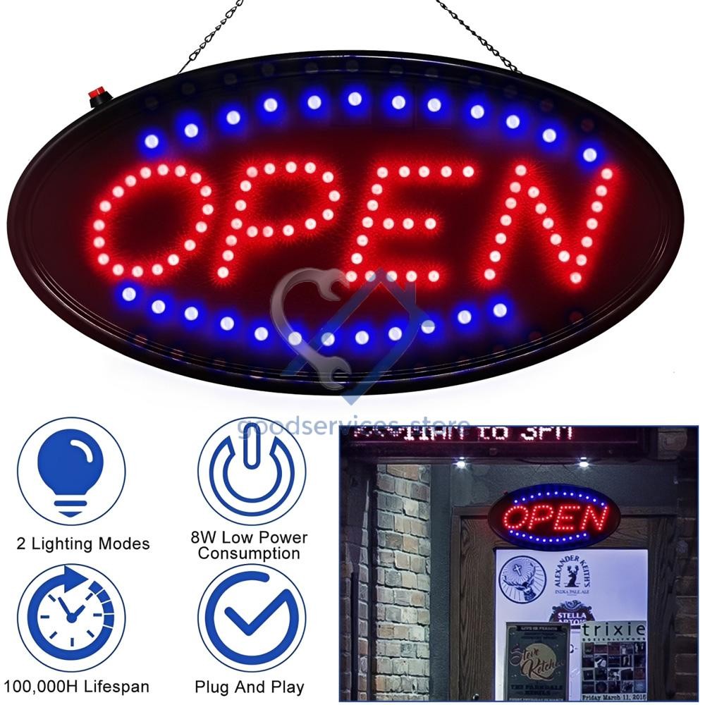 OPEN Business Sign Animated Motion Ultra Bright Store LED Neon Light with ON/OFF