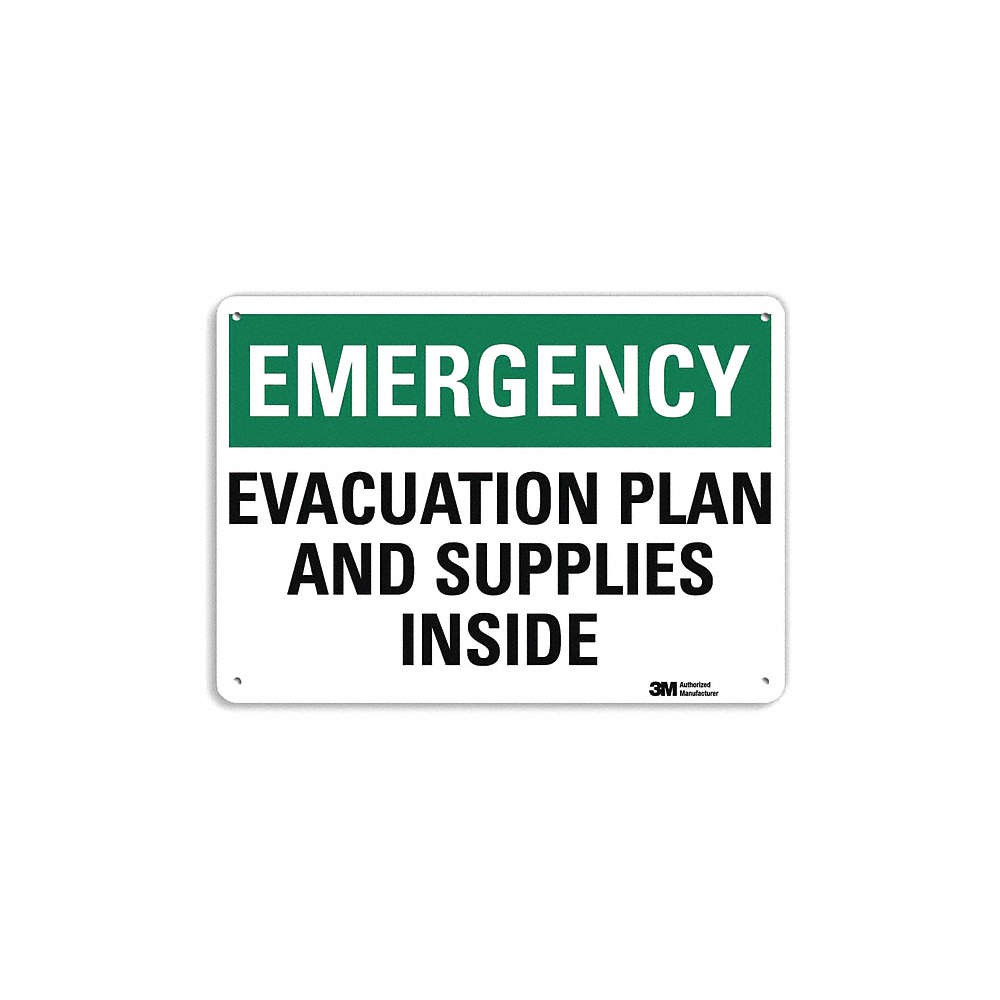 LYLE U7-1072-RA_10X7 Emergency Exit Sign,7in x 10in,Aluminum 34RH38