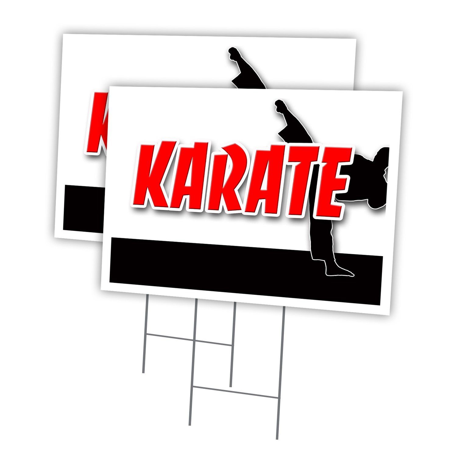 Karate Multi-Pack of Yard Signs & Stake outdoor plastic coroplast window