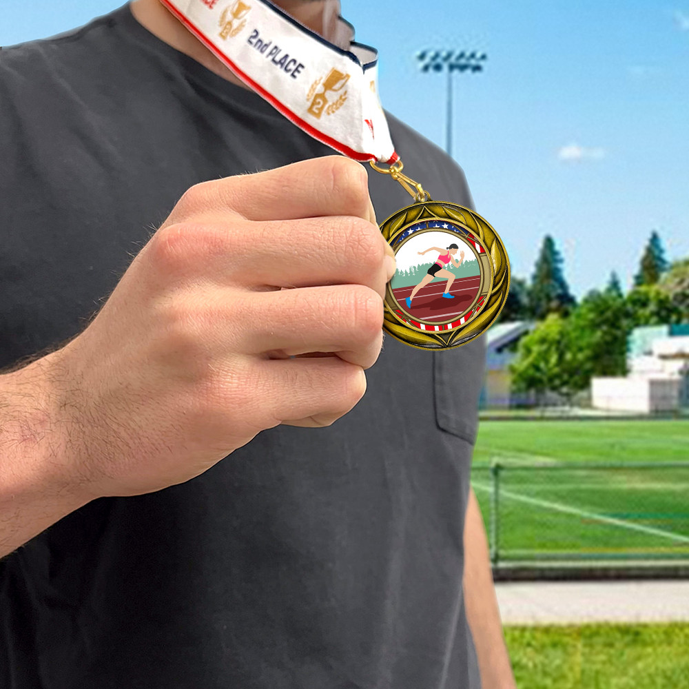All Quality Wreath Design Track and Field Medal (female)