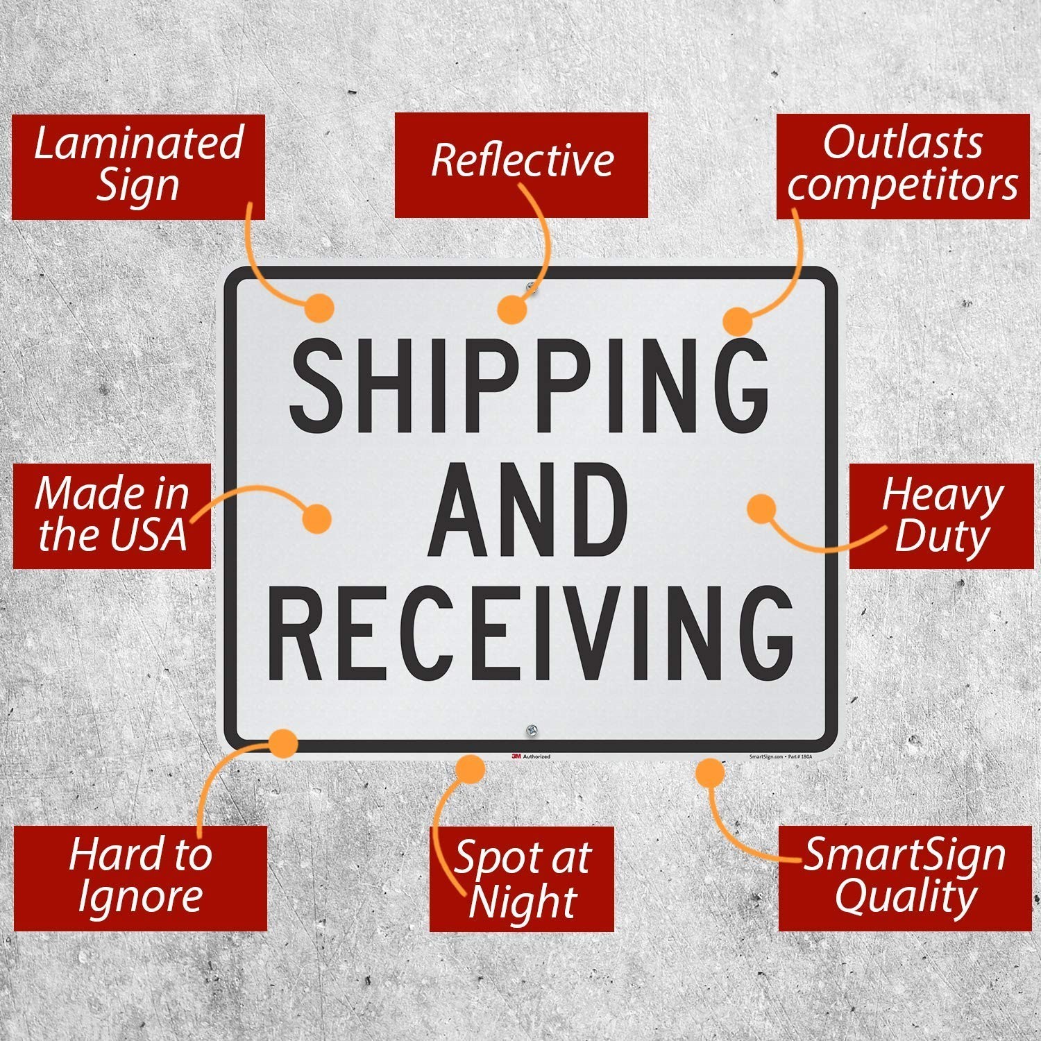 SmartSign K-1763-EG-24×30-D1 Shipping Receiving 24×30 3M Eng Grade Reflective