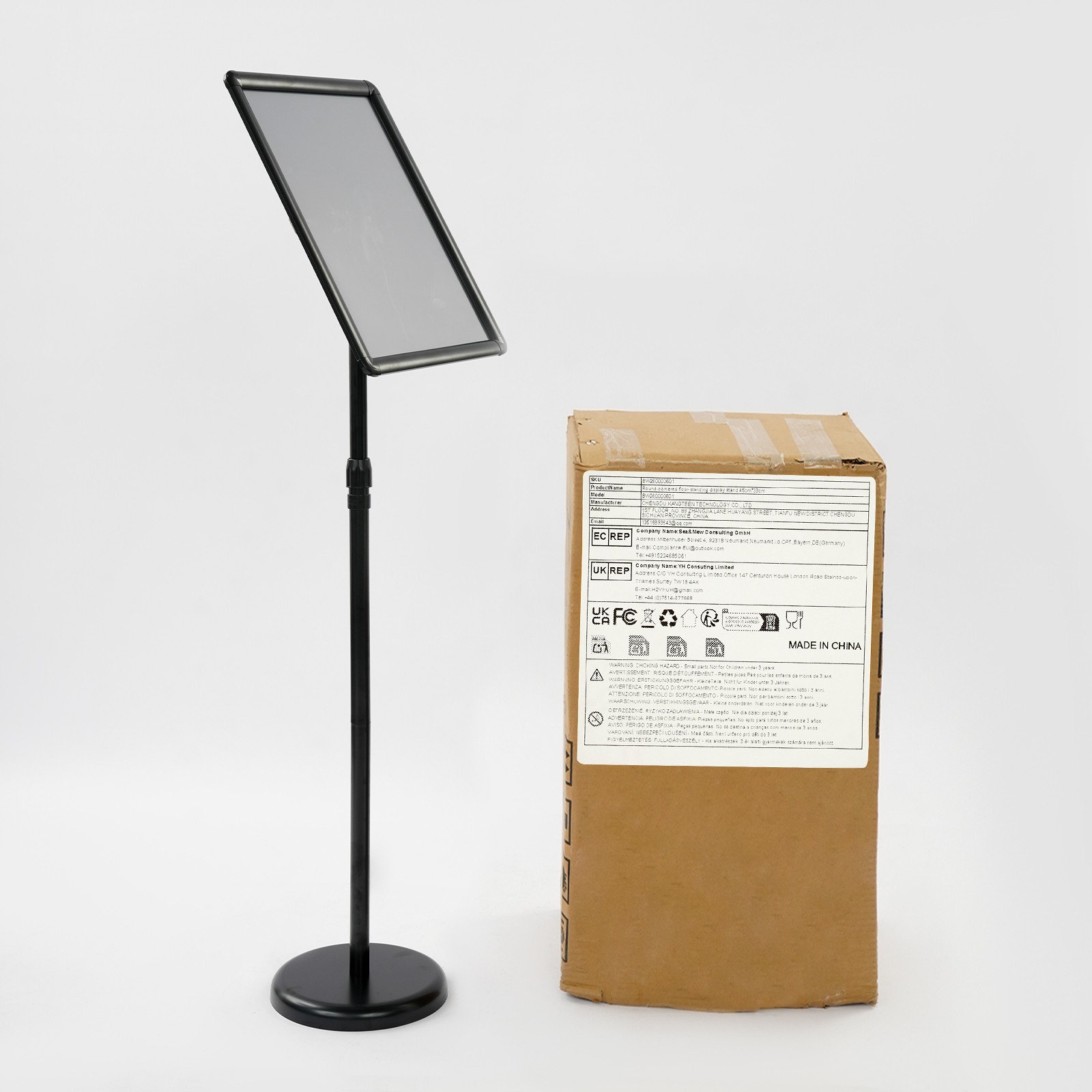 Advertising Display Stand Poster Stand Adjustable Floor Standing Sign Holder