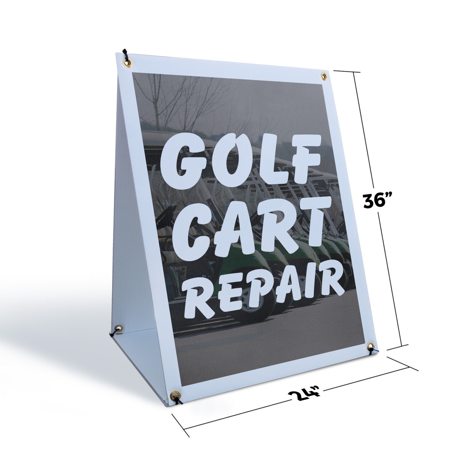 Golf Cart Repair A-Frame Sidewalk Sign Maintenance Expert Reliable Mechanics