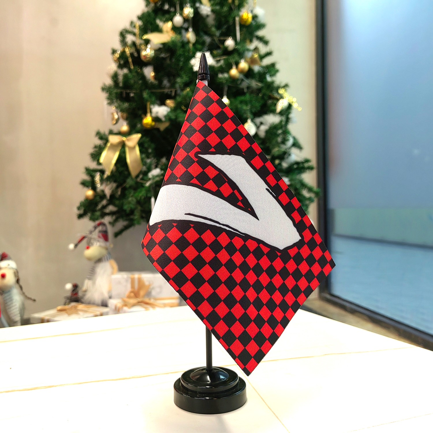 Anley Custom Desk Flag Set – Miniature Desktop Flag with 12″ Solid Pole