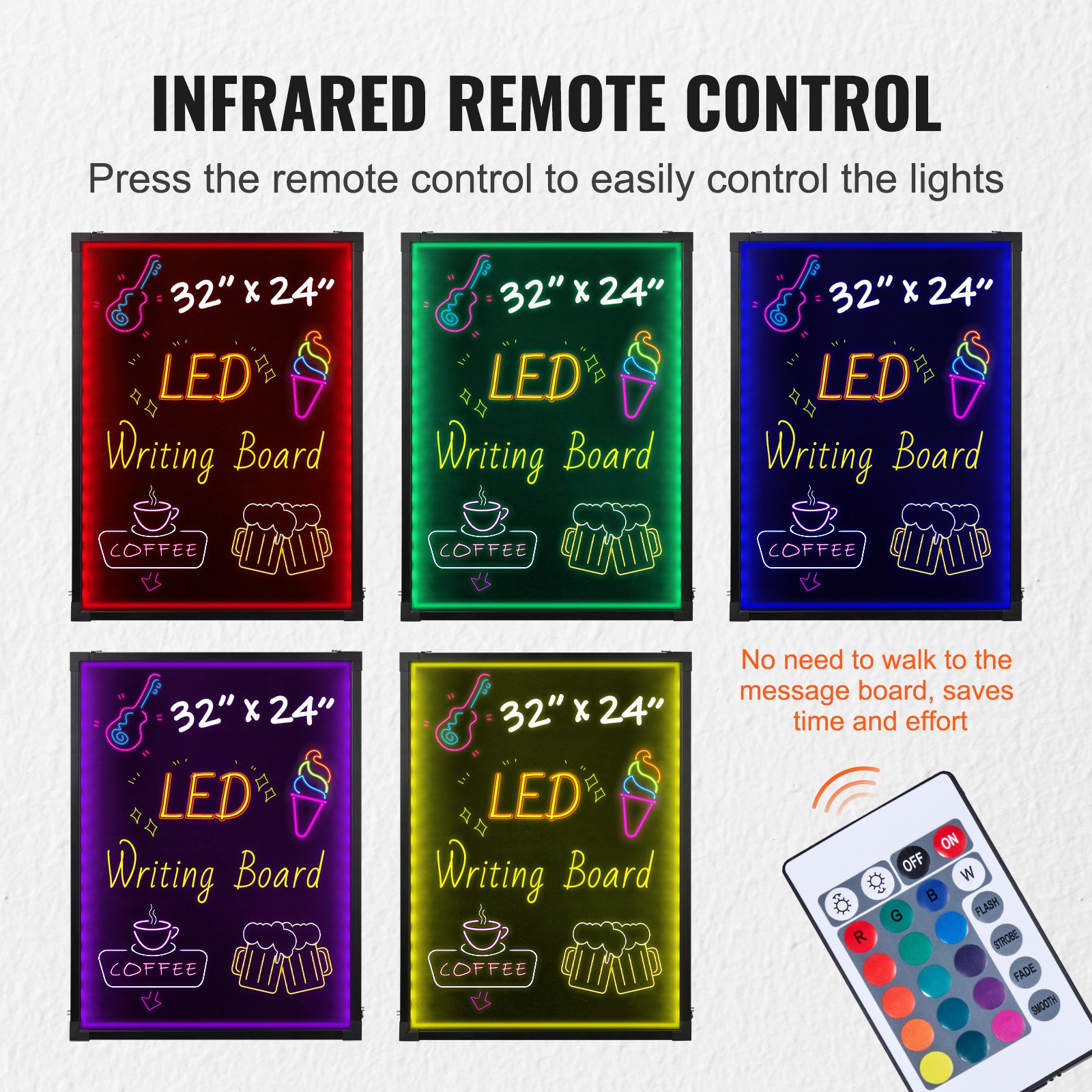Uimoso LED Message Writing Board 32″x24″ Illuminated Erasable Lighted Chalkboard