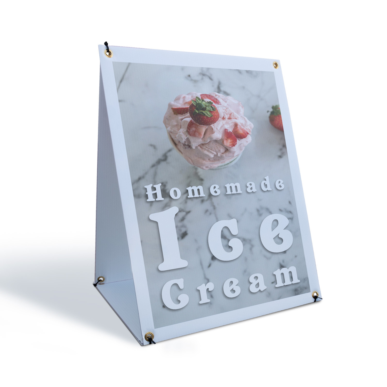 Homemade Ice Cream A-Frame Sidewalk Sign Freshly Made Local Delicious Treats
