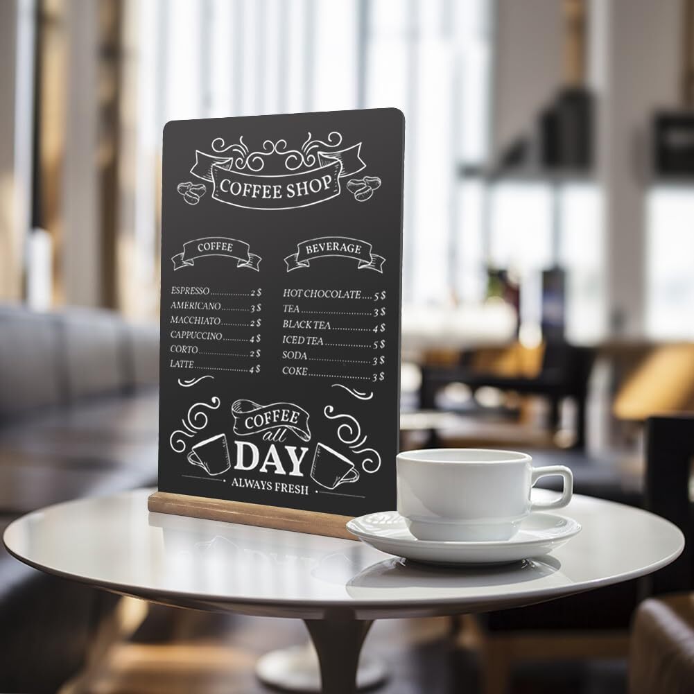 Double-Sided Tabletop Chalkboard Set Wooden Chalkboards Signs for Café Menus …