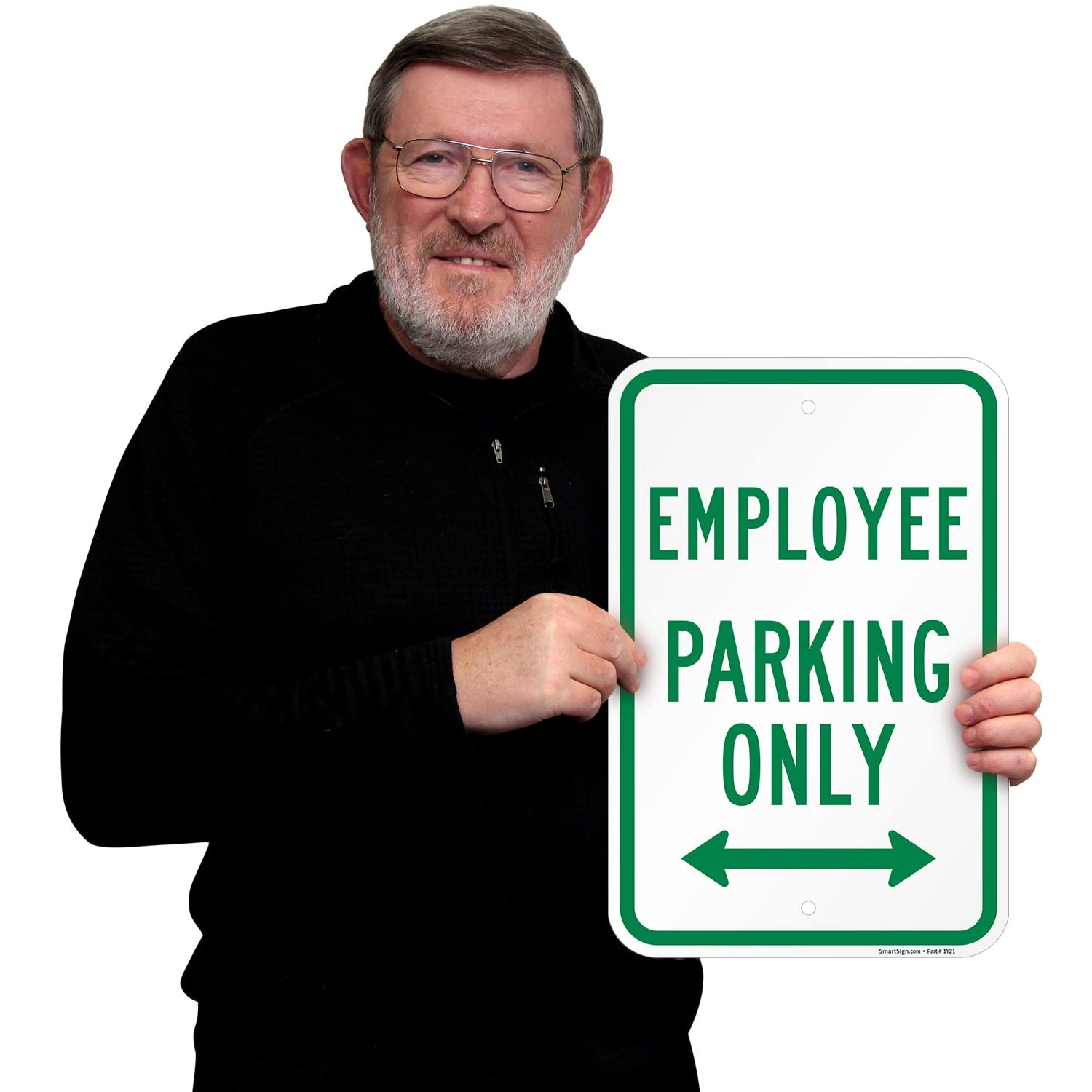 Employee Parking Only Sign Bidirectional Arrow 12×18 Inch Aluminum