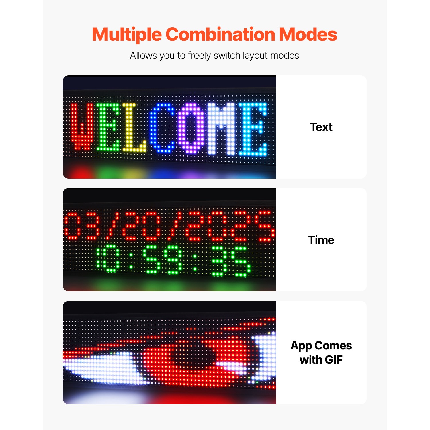 Uimoso 40×8 in Programmable LED Display Board with Scrolling Full-Color Text