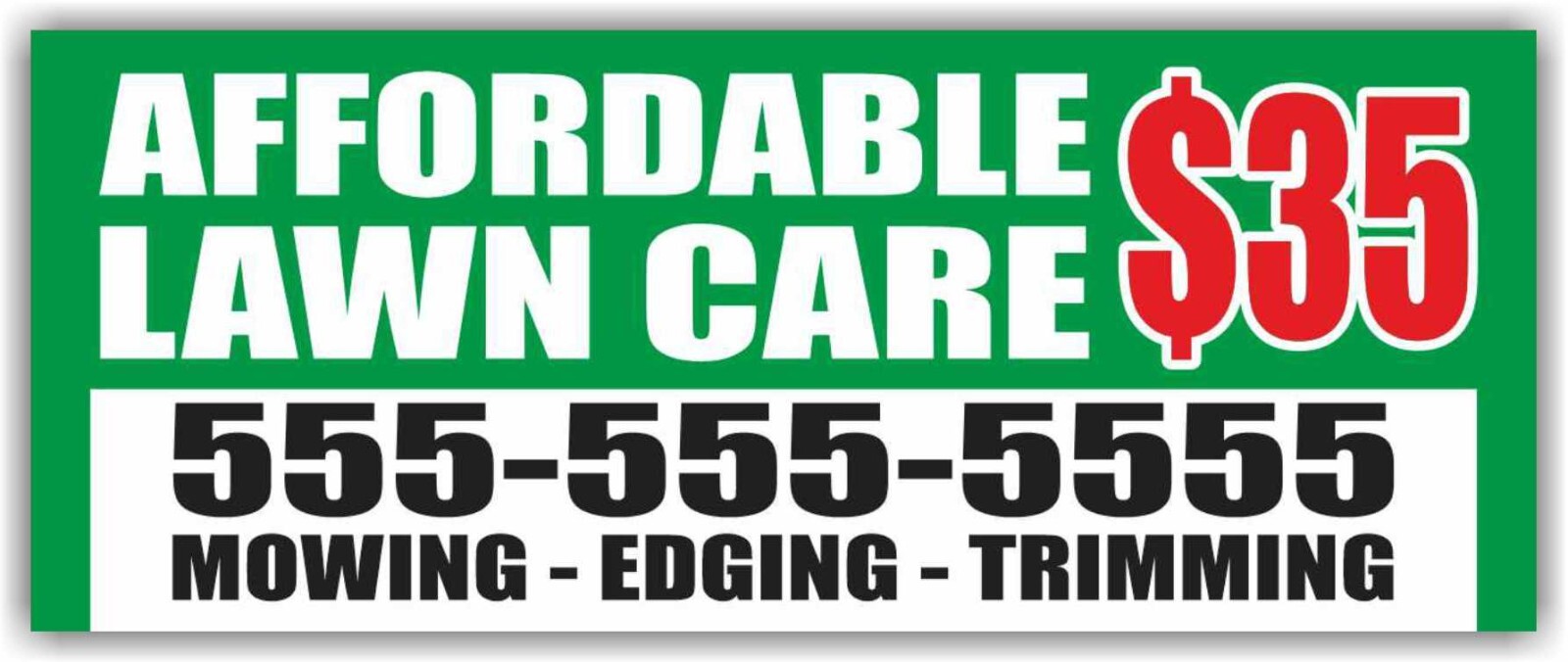 AFFORDABLE LAWN CARE Advertising Banner Vinyl Sign Landscape Edging Trimming
